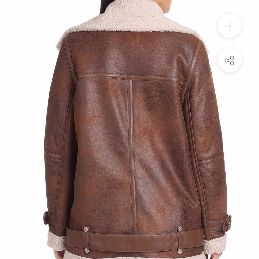 NWT Avec Les Filles Sherpa Belted Biker - Picture 3 of 6